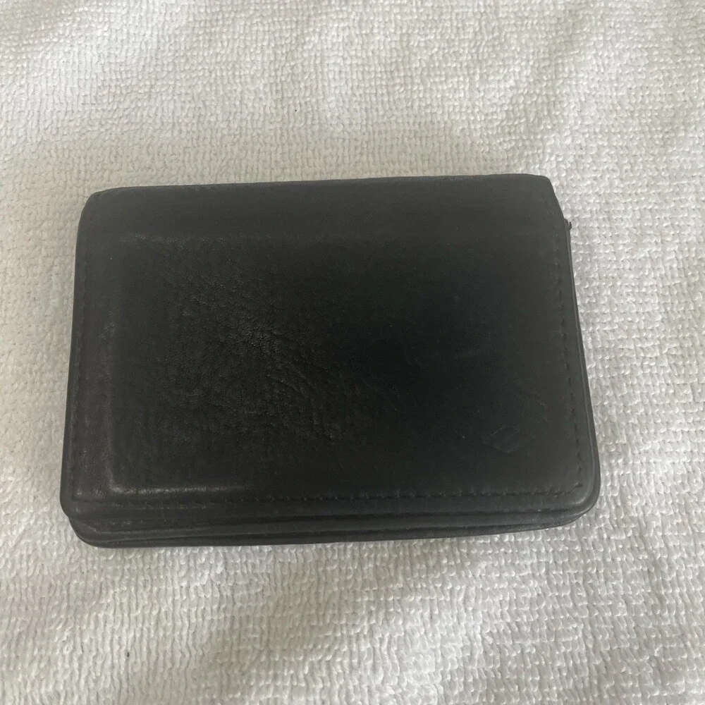 Joseph Abboud Men’s Black Pebble Leather Bifold Card/ID‎ Holder Wallet 3x4